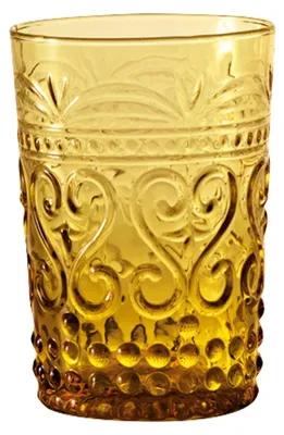 Produktbild von Zafferano Provençal Set: 6 elegante bernsteinfarbene Trinkgläser aus durchgefärbtem Glas, langlebiges Design für den täglichen Gebrauch zu Hause