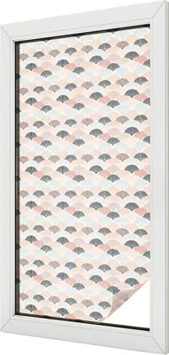 Produktbild von Buntglas Fensterfolie – 100x50 cm – Stained-Glass Design – blickdichte dekorative Sichtschutzfolie – selbstklebend, UV-Schutz – Fächermuster