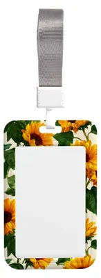 Produktbild von Ausweishalter mit Sonnenblumenmotiv aus Hartplastik für Arbeitskarten und Namensschilder