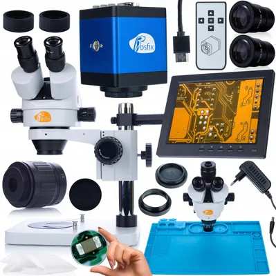 Immagine prodotto di Rosfix Set Microscopio Mercury Pro MSMP-T-PS1 + Telecamera Draco Blue PRO KMDBP-HDMI-VGA + Tappetino in Silicone 480x320mm + Supporto con Display da 8