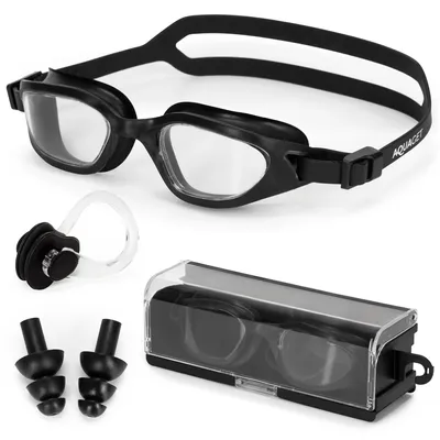 Immagine prodotto di Maschera da snorkeling - Occhialini da nuoto - Include tappi per le orecchie e clip nasale - Regolabile - Unisex - Nera
