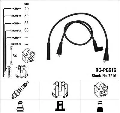 Immagine prodotto di Set di cavi di accensione a 5 fili, nero – NGK Aftermarket per PEUGEOT 309