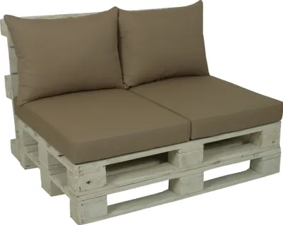 Produktbild von GO-DE Textil, 2er Set Palettenkissen, uni beige, 30103-2170