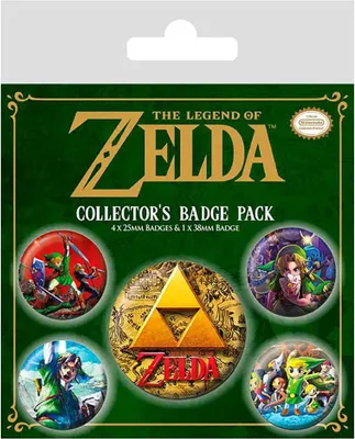 Image de Zestaw 5 Przypinek Legendy Zeldy - Klasyczne Motywy Oficjalne
