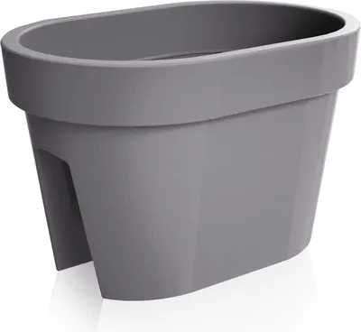 Produktbild von Prosperplast Blumentopf LOFLY RAILING Lang Grau 39,6 cm