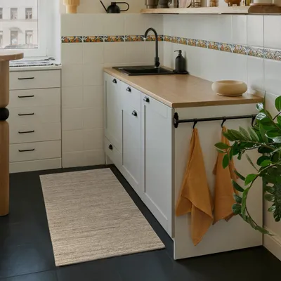 Produktbild von Teppichläufer - 55x85 cm - Braun - Waschbar - Rutschfest - Küchenteppich - SIENA - Flur Teppich - Badezimmerteppich