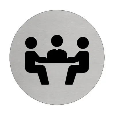 Produktbild von CombiCraft Aluminium Türschild 'Konferenzraum' - Ø75mm mit 3M-Klebeband