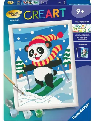 Produktbild von CreArt, Malen nach Zahlen Kinder - Skifahrender Panda