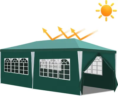 Immagine prodotto di Tenda gazebo da giardino Yakimz - Tenda per feste robusta e di alta qualità con pergola verde 3x6m
