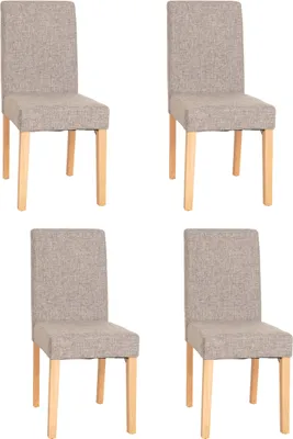 Produktbild von 4er-Set Esszimmerstuhl Stuhl Küchenstuhl Littau Textil, grau, helle Beine