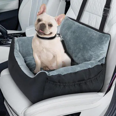 Produktbild von Hundesitz für das Auto – Reisesitz für Hunde – Für eine sichere Reise – Mit Staufächern – 54,5 x 46 x 34 cm – Schwarz