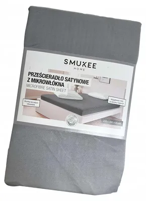 Produktbild von Smukee Spannbettlaken Mikrofaser Satin Grau 200x200 cm