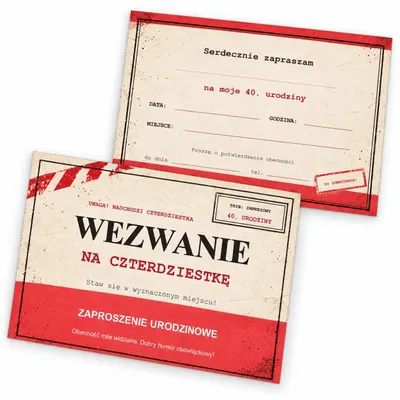 Obrázek produktu pro Pozvánka – „Wezwanie Na Urodziny” – polský text
