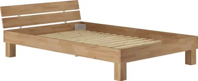 Produktbild von Massivholzbett 120x200 Einzelbett Buche naturbelassen-geölt Bettrahmen Zubehör wählbar V-60.86-12Rollrost inkl.