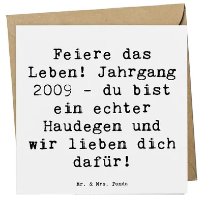 Produktbild von Mr. & Mrs. Panda Grußkarte Spruch 2009 Geburtstag - Weiß - Geschenk, Happy Birthday, Jahrgang, Erinnerungen, Klappkarte, anlasskarte, Jahrgangsspruch, wir lieben dich