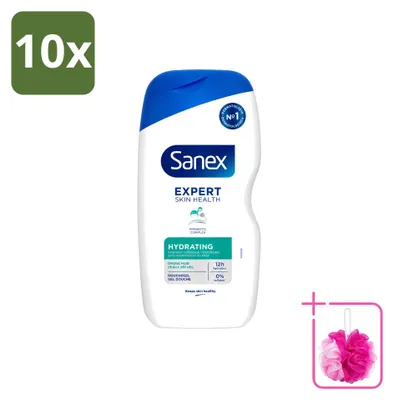 Productafbeelding van 10 x Sanex Expert Skin Health Hydraterende Douchegel - 400 ml - Voordeelverpakking - 10 stuks