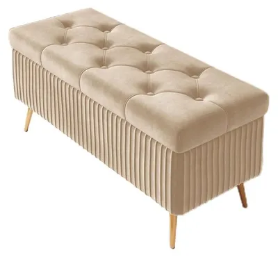 Image de Banc avec rangement, 100 cm, beige, rembourré