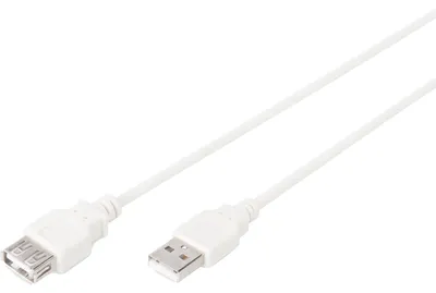 Produktbild von DIGITUS USB 2.0 Verlängerungskabel Typ A -A St/Bu 1.8m,beige