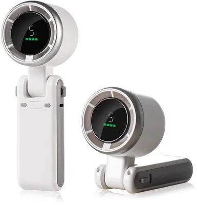 Immagine prodotto di Ventilatore portatile ricaricabile con batteria da 3600mAh, display LED e 5 livelli di velocità. Mini ventilatore