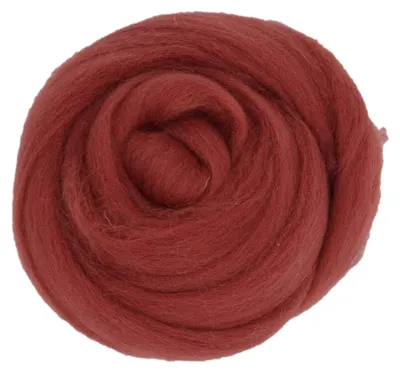 Produktbild von Filzwolle 20 g im Kammzug, ca. 90 cm Länge – 100% Wolle (Merino) Märchenwolle zum Nassfilzen und Trockenfilzen, Spinnen – Eisenoxid