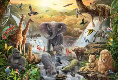 Image de SCHMIDT Puzzle Animaux en Afrique 60 pièces