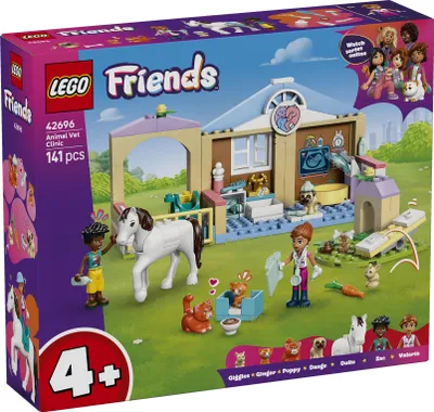 Produktbild von LEGO Friends Tierklinik - Lernspielzeug mit Pferdestall, 2 Mini Puppen, Hund-, Kaninchen- & Katzenfigur plus Zubehör - Geburtstagsgeschenk für Mädchen ab 4 Jahren - 42696