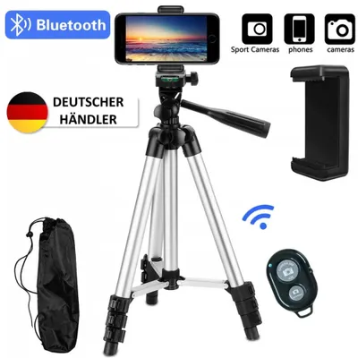 Produktbild von Stativ Tripod mit Fernbedienung Selfie Smartphone Handy Halterung Kamera Adapter
