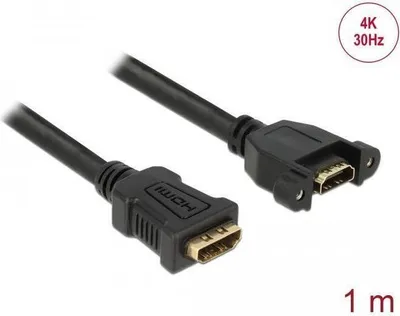 Obrázok produktu pre DeLOCK 85466, 1 m, Typ HDMI (štandard), Typ HDMI (štandard), 3840 x 2160 px, 10,2 Gbit/s, Čierna