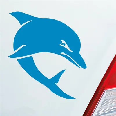 Produktbild von Auto Aufkleber Böser Delphin Delfin Angry Dolphin Tier Tuning 10x9 cm Hellblau Sticker Heckscheibenaufkleber