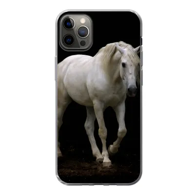 Produktbild von MuchoWow® Handyhülle Schutzhülle Hülle für iPhone 12 Pro Max Pferde - Nutztiere - Schwarz Silikon Softcase Handy Hülle - Hartschale