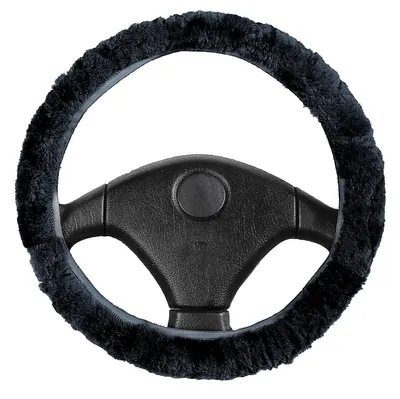 Obrázok produktu pre Poťah volantu CarComfort z jahňacej kože čierny, 19566