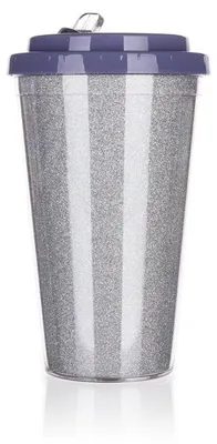 Image de BANKETT Gobelet de voyage à double paroi GLITZERT 500 ml, argenté