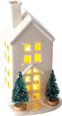 Obrázek produktu pro RETLUX RXL 393 Porcelánový domeček s LED světlem, výška 19,2 cm, bílá barva
