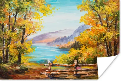 Produktbild von MuchoWow® Poster Malerei - Ölgemälde - Pflanzen - Natur 180x120 cm - Fotoplakat