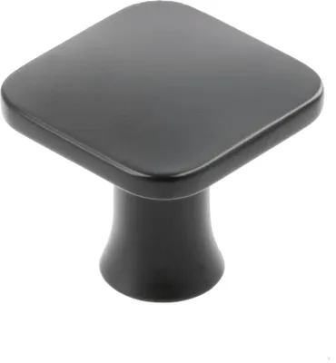 Produktbild von GTV - Knopf PIAZZA Schwarz matt 30x30 mm I Möbelknöpfe mit Schrauben I Schrankknöpfe Küchenknöpfe Türknopf Schubladenknauf Griff Möbelgriffe I Muschel
