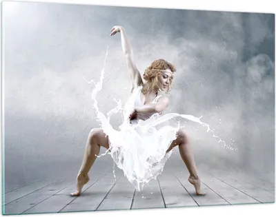 Produktbild von Bilder auf glas - Frau Tänzerin Ballett - 120x80cm - Glasbilder - Wandbilder - Kunstdruck - zum Aufhängen bereit - Wanddekoration aus Glas - Glas Bilder - Wandbild auf Glas - GAA120x80-2665