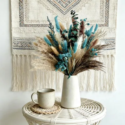 60-tlg. Trockenblumen-Set Pampasgras Boho-Stil