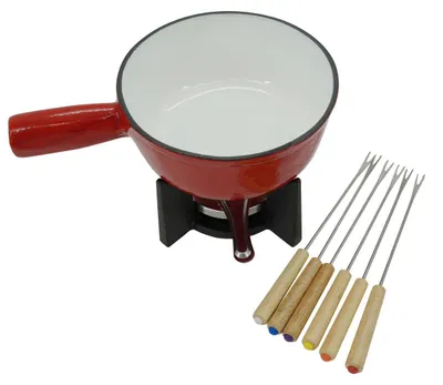 Image de Set à fondue au fromage 2 personnes fonte émaillée Fackelmann
