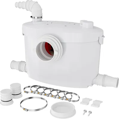 Productafbeelding van Opvoerinstallatie Afvalwater - Fecaliën Pomp - Afvalwater Afvoeren - 4 Toevoeropeningen - 408 x 162 x 286 cm - Wit