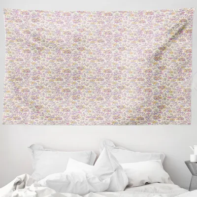 Produktbild von ABAKUHAUS Garten Wandteppich, Pastell Frühling Natur aus Weiches Mikrofaser Stoff Waschbar ohne Verblassen Digitaldruck, 230 x 140 cm, Mehrfarbig