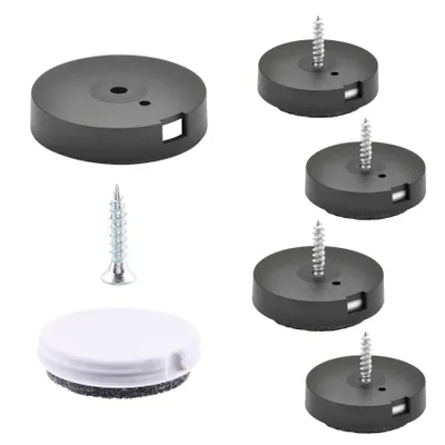 Produktbild von WAGNER QuickClick® Filzgleiter & Kunststoffgleiter 2in1 DUO - zum Schrauben, je 4x Basis, Schraube, Einsatz Ø 25 mm, DE Ware - 15780999