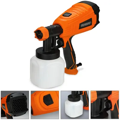 Produktbild von MONZANA® elektrisches Farbsprühsystem 800ml/min Behälter 500 W 3 Sprühmuster Farbsprühpistole Spritzpistole Lackierpistole Farbsprühgerät Einfülltrichter