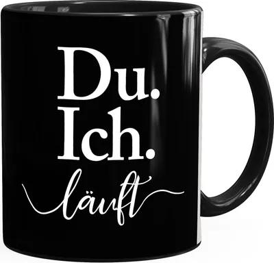 Produktbild von Kaffee-Tasse Aufschrift Liebe Ich Du läuft Liebeserklärung Geschenk für Mann Freundin Partner Moonworks® schwarz unisize