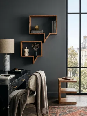 Produktbild von 2er Set Wandregale MUMBAI Massivholz Akazie Holzregal Landhaus-Stil Hängeregal Echt-Holz Wandboard Natur-Produkt
