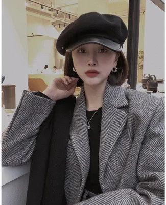 Zdjęcie produktu dla Beret zimowy, brytyjska czapka ośmiokątna, kolor: elegancki, materiał: beret zimowy