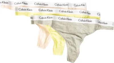 Immagine prodotto di Confezione 3 slip perizoma donna tripack slip mutande underwear CK CALVIN KLEIN articolo QD3587E THONG 3PK, L, Cotone 90%,Spandex 10%