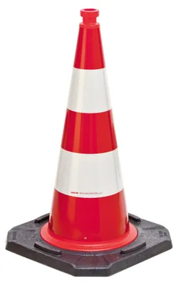 Image de Cône de signalisation TL H.750mm testé BAST, 2 bandes 45x45cm