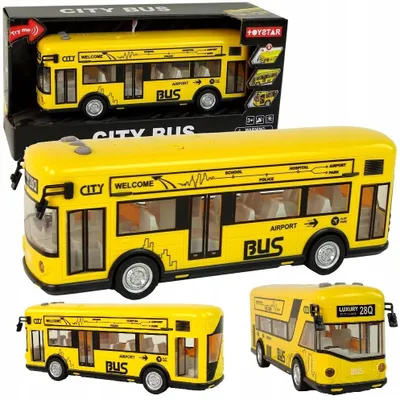 Produktbild von QULKI Gelber Stadtbus mit Friktionsantrieb und Lichtern