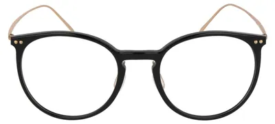 Zdjęcie produktu dla Okulary Rodenstock PANTOS wykonane z octanu, w kolorze czarnym i złotym, damskie, z korekcją wzroku