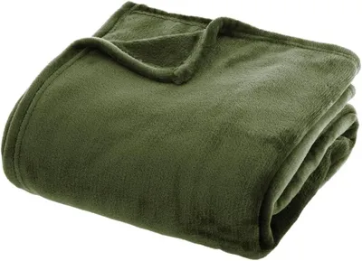 Obrázek produktu pro Přehoz – flanel – khaki zelená – 130 x 180 cm